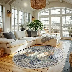 Tapis rond - Bohème (bleu/multicolore)