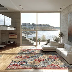 Tapis Wilton - Bohemia (rouge/multicolore)