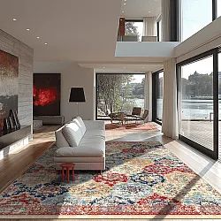 Tapis Wilton - Bohemia (rouge/multicolore)