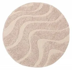 Tapis rond - Bonnie Natural Cotton Shaggy (beige)