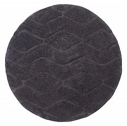 Tapis rond - Brynn Natural Cotton Shaggy (noir)