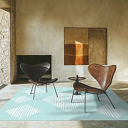 Tapis Wilton - Carmen (bleu clair/blanc)
