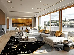 Tapis Wilton - Cassa (gris/noir/doré)