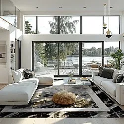 Tapis Wilton - Castello (noir/blanc)