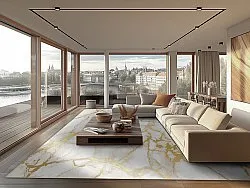 Tapis Wilton - Cesina (pierre/blanc/doré)
