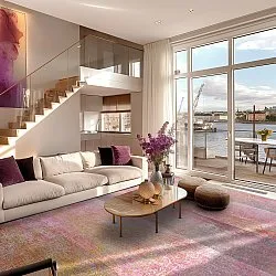 Tapis Wilton - Cicoria (rose/violet)