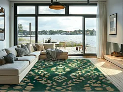 Tapis Wilton - Circe (vert/doré)