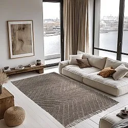 Tapis à poils longs - Conara Natural Cotton Shaggy (taupe)