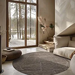 Tapis rond - Cremona Natural Cotton Shaggy (taupe)