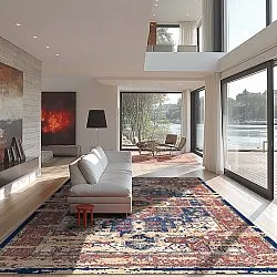 Tapis Wilton - Darnah (rouge/multicolore)