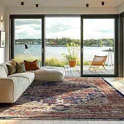 Tapis Wilton - Darnah (rouge/multicolore)