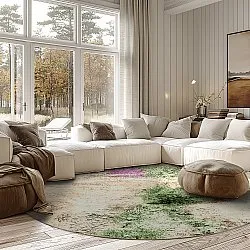 Tapis rond - Dimos (beige/multicolore)
