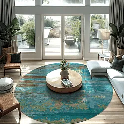 Tapis rond - Domont (turquoise)