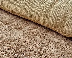 Tapis rond - Ebba Natural Cotton Shaggy (marron)