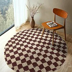 Tapis rond - Elsey Natural Cotton Shaggy (beige/marron)