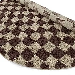Tapis rond - Elsey Natural Cotton Shaggy (beige/marron)