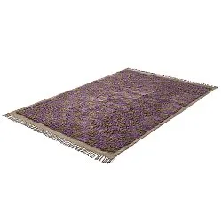 Tapis à poils longs - Elsey Natural Cotton Shaggy (marron/violet)