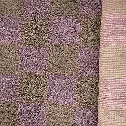 Tapis à poils longs - Elsey Natural Cotton Shaggy (marron/violet)