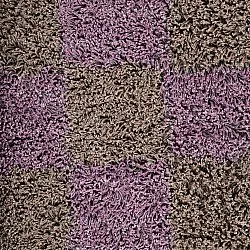 Tapis à poils longs - Elsey Natural Cotton Shaggy (marron/violet)