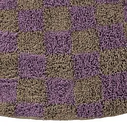 Tapis rond - Elsey Natural Cotton Shaggy (marron/violet)