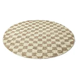 Tapis rond - Elsey Natural Cotton Shaggy (crème/sable)