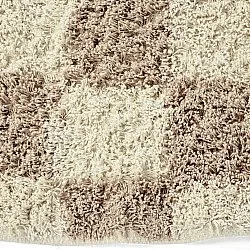 Tapis rond - Elsey Natural Cotton Shaggy (crème/sable)