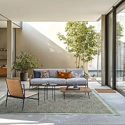 Tapis à poils longs - Elsey Natural Cotton Shaggy (siva/roza)
