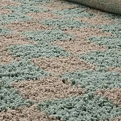 Tapis à poils longs - Elsey Natural Cotton Shaggy (siva/roza)