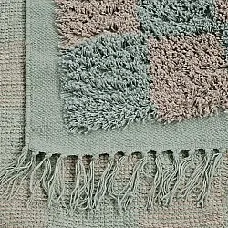 Tapis à poils longs - Elsey Natural Cotton Shaggy (siva/roza)