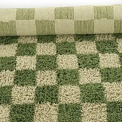 Tapis à poils longs - Elsey Natural Cotton Shaggy (vert/beige)
