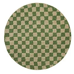 Tapis rond - Elsey Natural Cotton Shaggy (vert/beige)