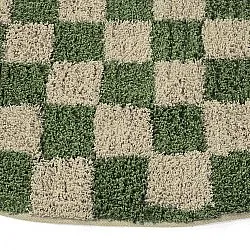 Tapis rond - Elsey Natural Cotton Shaggy (vert/beige)