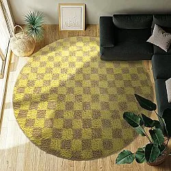 Tapis rond - Elsey Natural Cotton Shaggy (rumeno/bege)