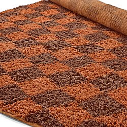 Tapis rond - Elsey Natural Cotton Shaggy (orange/rouge)