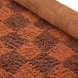 Tapis rond - Elsey Natural Cotton Shaggy (oranžna/rdeča)