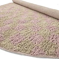 Tapis rond - Elsey Natural Cotton Shaggy (roza/oranžna)