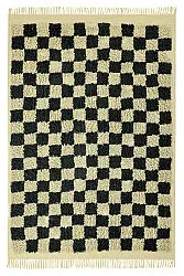Tapis à poils longs - Elsey Natural Cotton Shaggy (črna/bež)