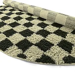 Tapis rond - Elsey Natural Cotton Shaggy (črna/bež)