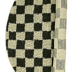 Tapis rond - Elsey Natural Cotton Shaggy (črna/bež)