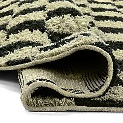 Tapis rond - Elsey Natural Cotton Shaggy (črna/bež)