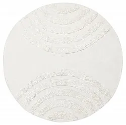 Tapis rond - Everly Natural Cotton Shaggy (blanc cassé)