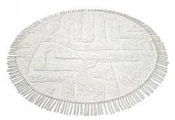 Tapis rond - Fallon Natural Cotton Shaggy (blanc cassé)