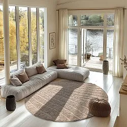 Tapis rond - Farley Natural Cotton Shaggy (bež)