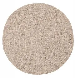 Tapis rond - Farley Natural Cotton Shaggy (bež)