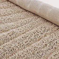 Tapis rond - Farley Natural Cotton Shaggy (bež)