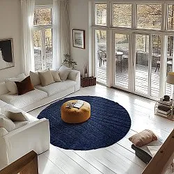 Tapis rond - Farley Natural Cotton Shaggy (modra)