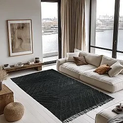Tapis à poils longs - Farley Natural Cotton Shaggy (črna)