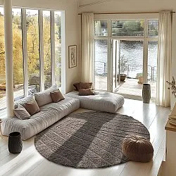Tapis rond - Farley Natural Cotton Shaggy (taupe)