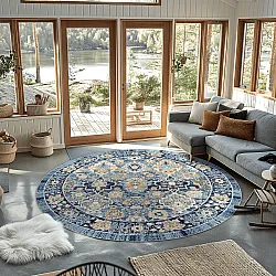 Tapis rond - Fernana (bleu/multicolore)