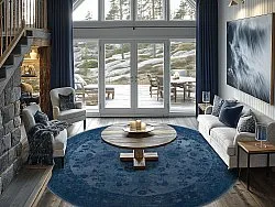 Tapis rond - Gombalia (bleu)